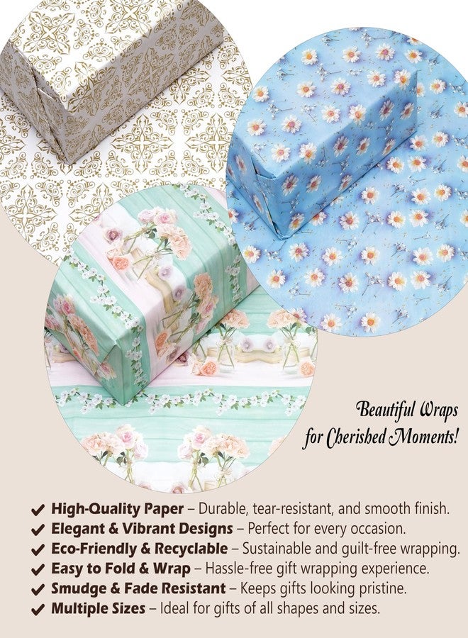 KOSY ورق تغليف هدايا KOSY، 75×50 سم، متعدد الألوان، قابل لإعادة التدوير، سهل الاستخدام، بلمسة نهائية فاخرة، مثالي لأعياد الميلاد وحفلات الزفاف والمناسبات والحرف اليدوية. عبوة من 6 أوراق. - Image 4